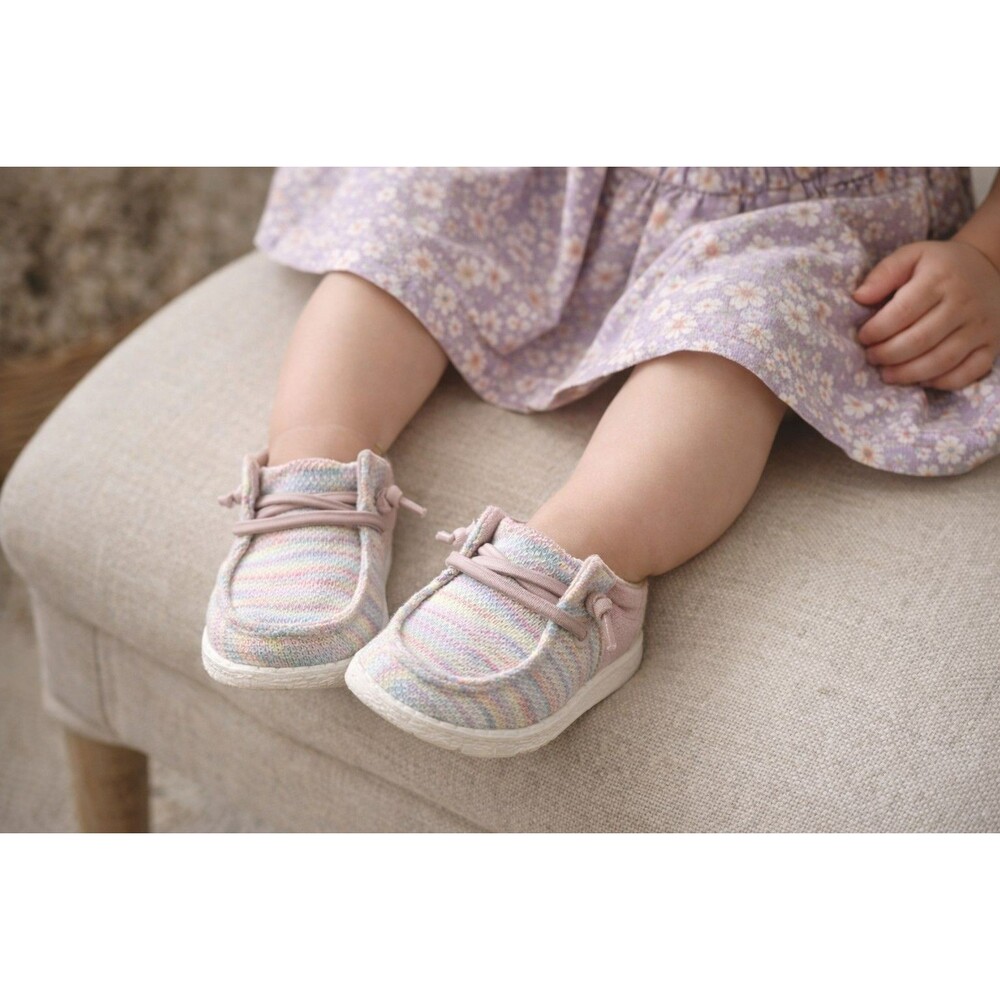 HEY DUDE Wendy Hey Dude Wendy Toddler Sox Shoes US K6 Pastel Rainbow Slip On Lig